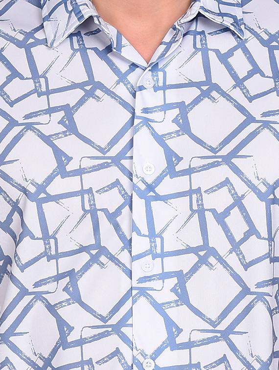 white printed casual shirt - 17646872 - Standard Image - 4
