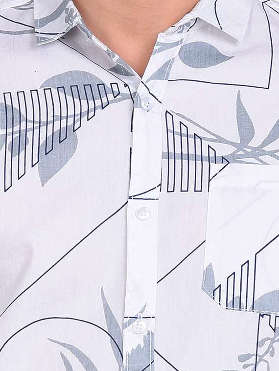white printed casual shirt - 17646881 - Standard Image - 4