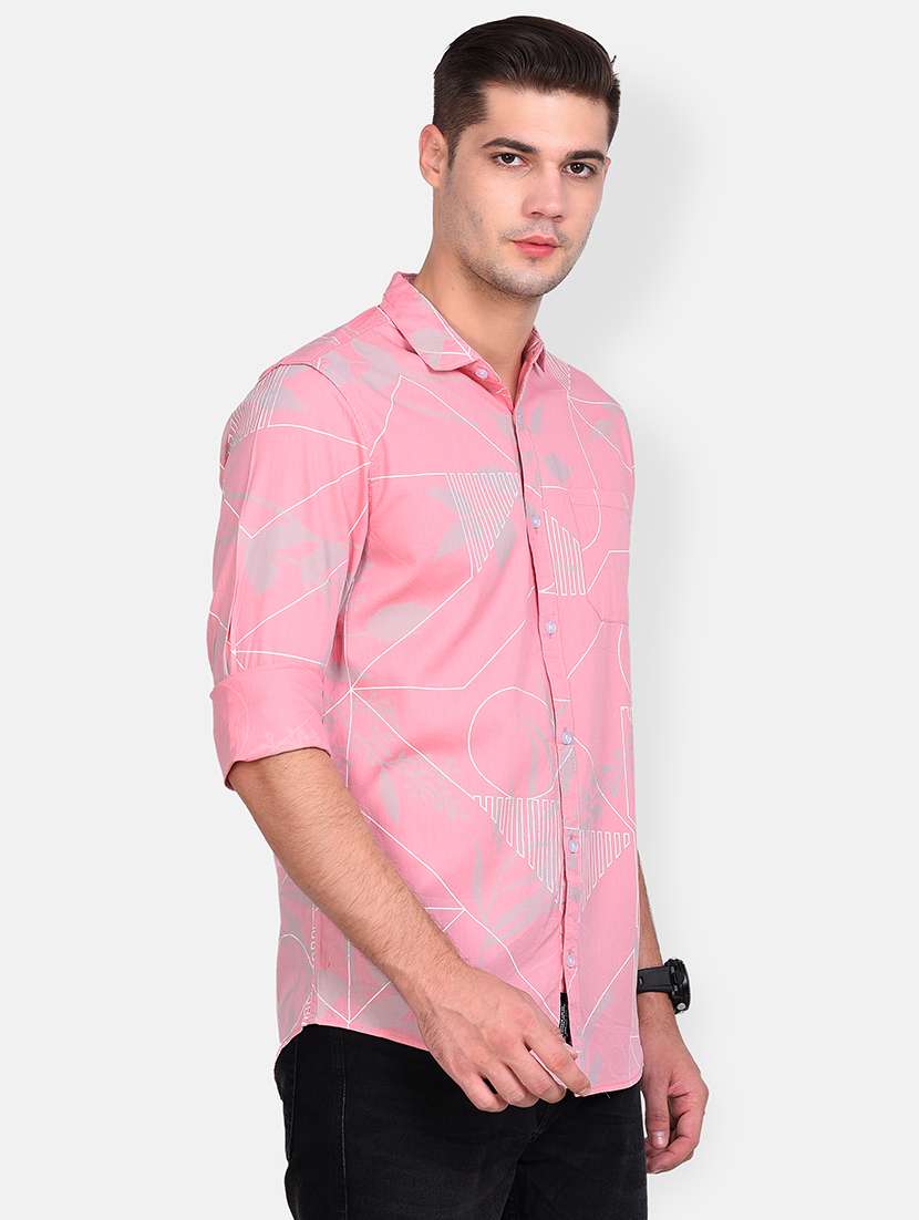 pink printed casual shirt - 17646882 - Standard Image - 1