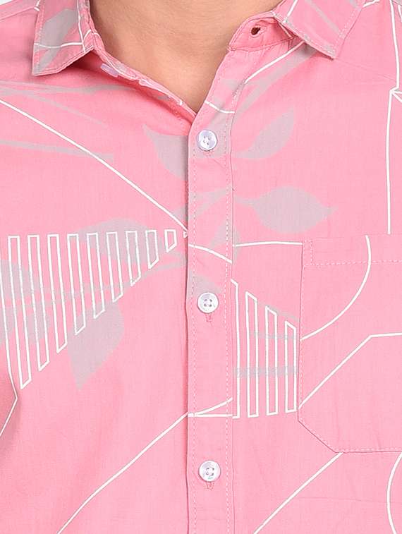 pink printed casual shirt - 17646882 - Standard Image - 4