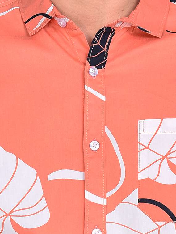 orange printed casual shirt - 17646885 - Standard Image - 4