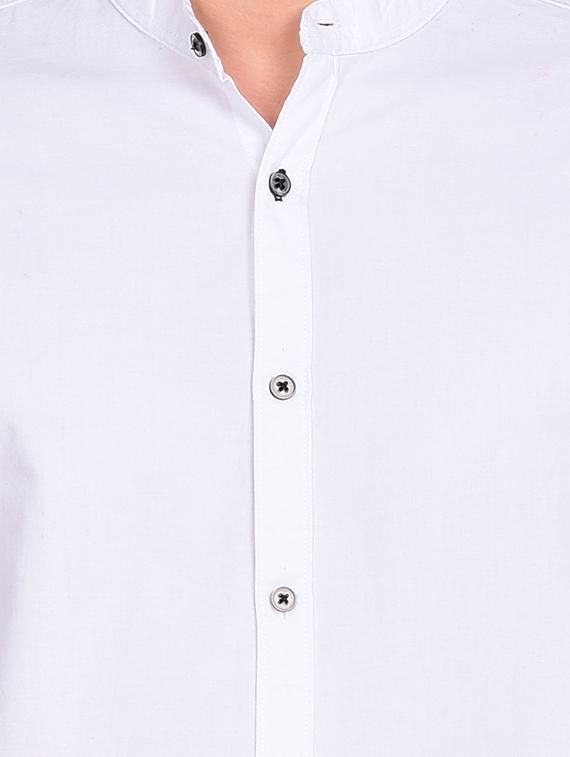 white solid casual shirt - 17646889 - Standard Image - 4
