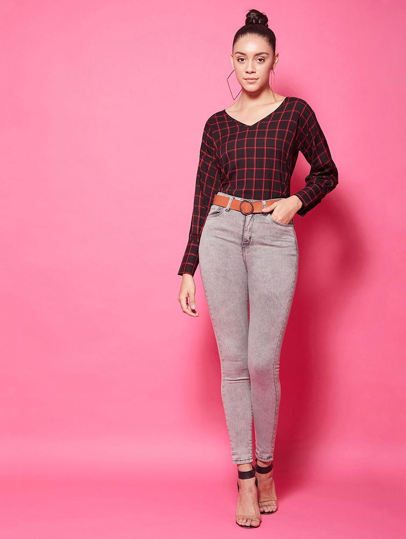 bishop sleeves checkered top  - 17647264 -  Standard Image - 4