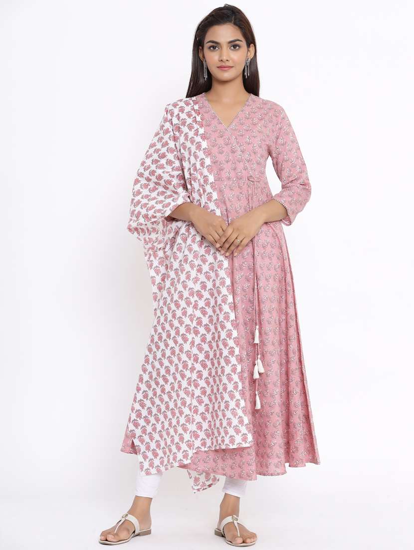 floral kurta dupatta set