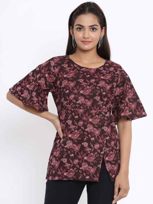 bell sleeved floral top - 17647289 - Standard Image - 0