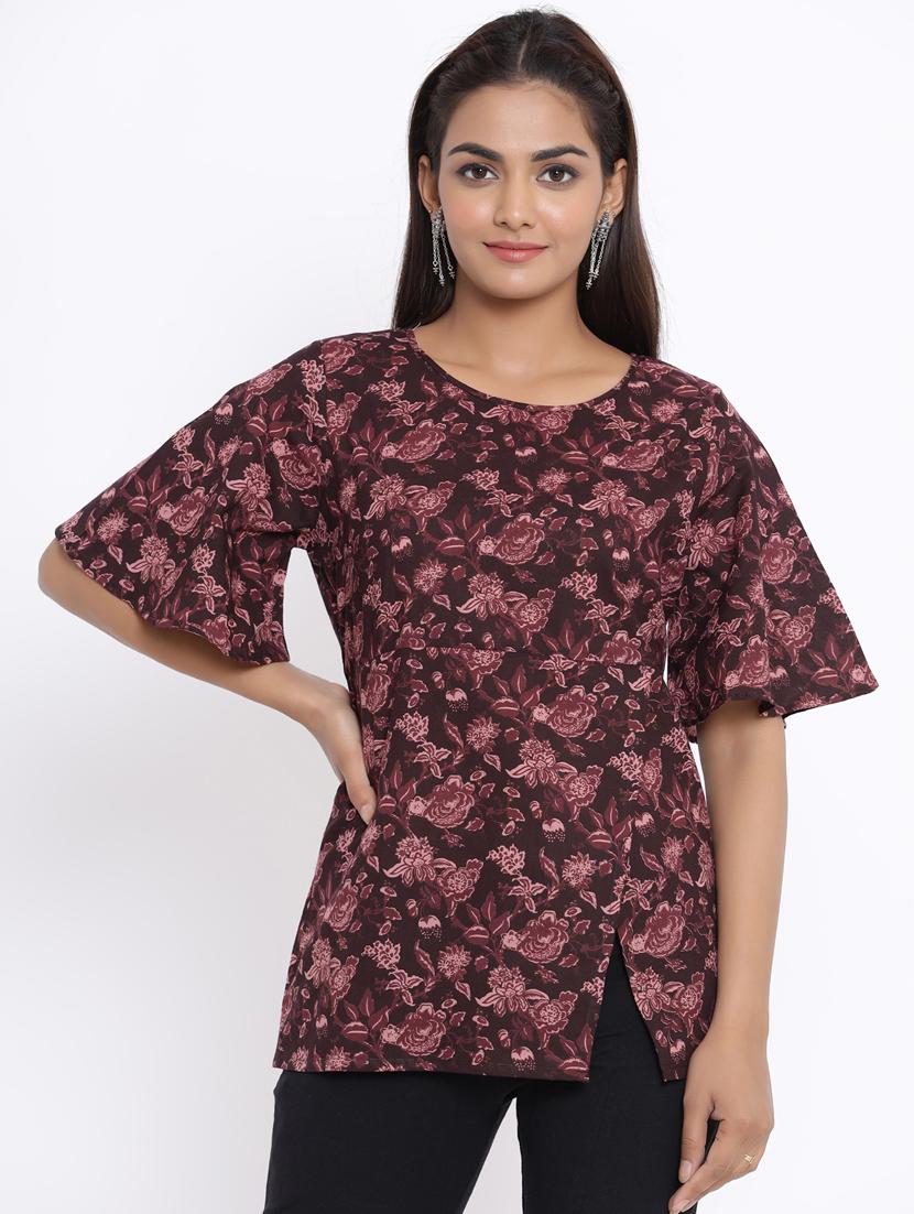 bell sleeved floral top - 17647289 - Zoom Image - 0
