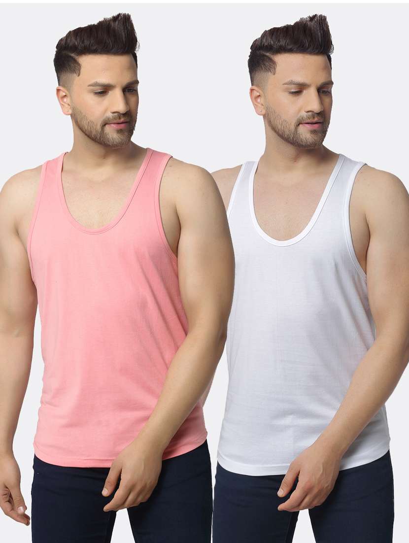 set of 2 multi colored solid vest