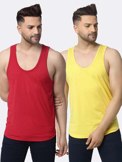set of 2 multi colored solid vest