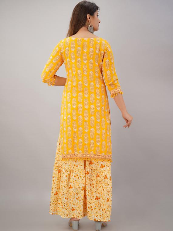 floral kurta sharara set - 17649785 -  Standard Image - 1