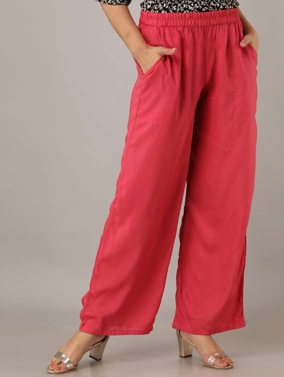 mid rise solid palazzo 