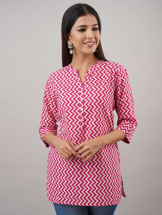 pink cotton regular tunic