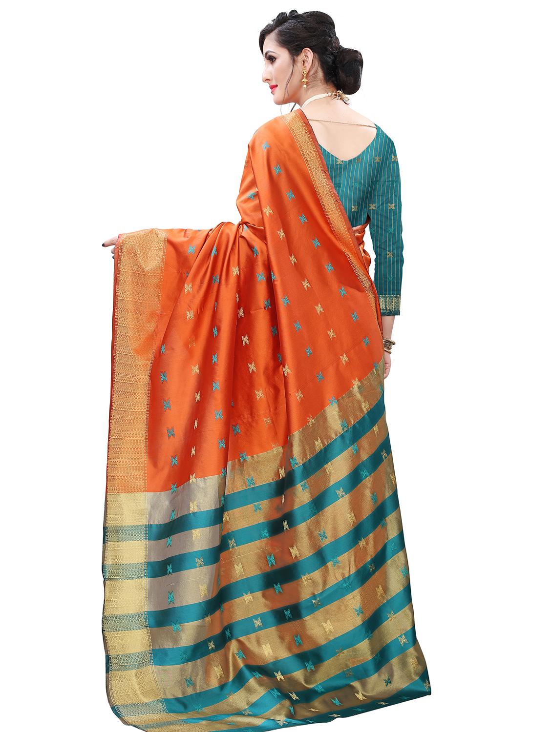 ethnic motifs woven saree with blouse - 17650167 -  Standard Image - 1