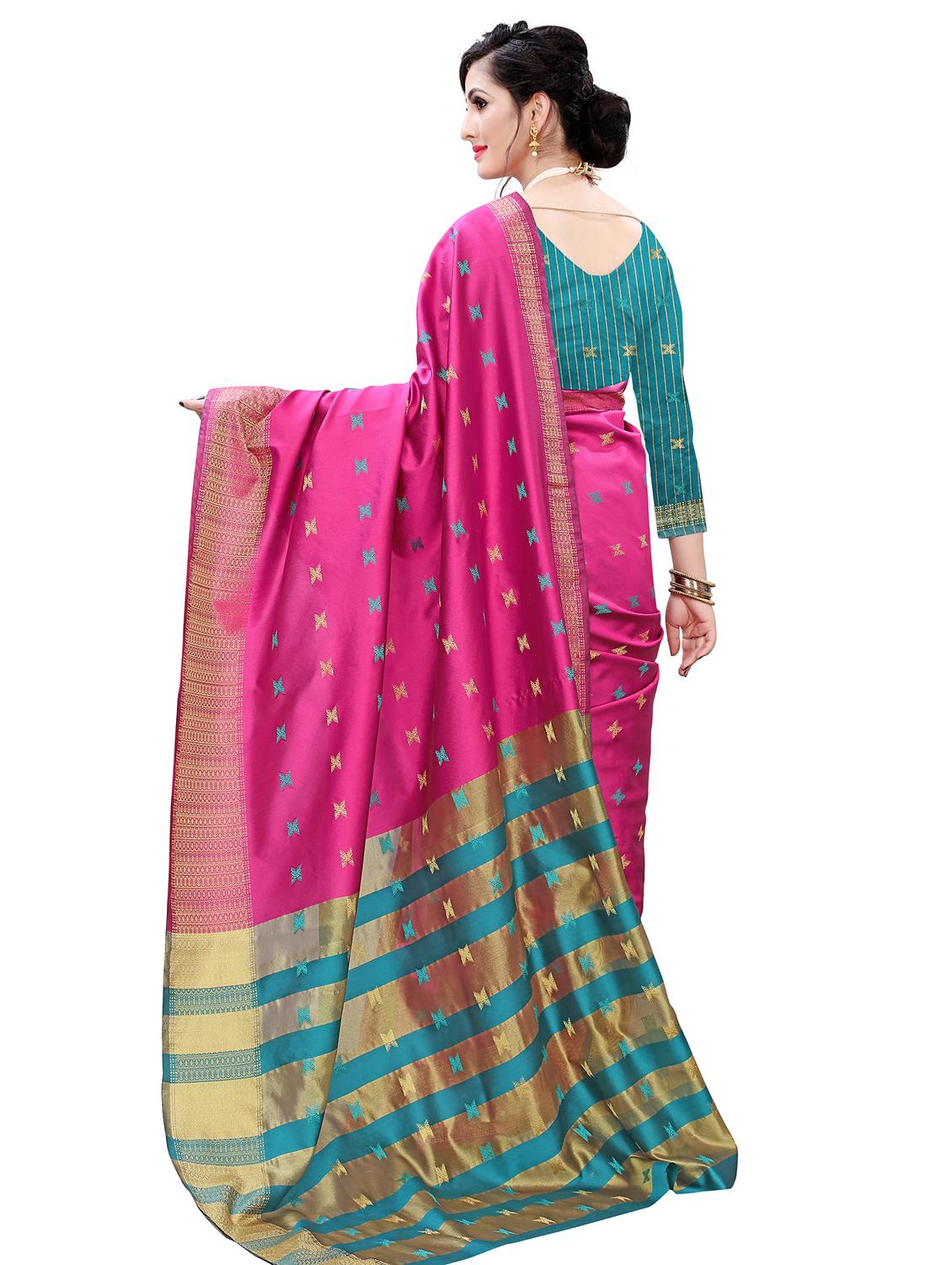 ethnic motifs woven saree - 17650168 -  Standard Image - 1