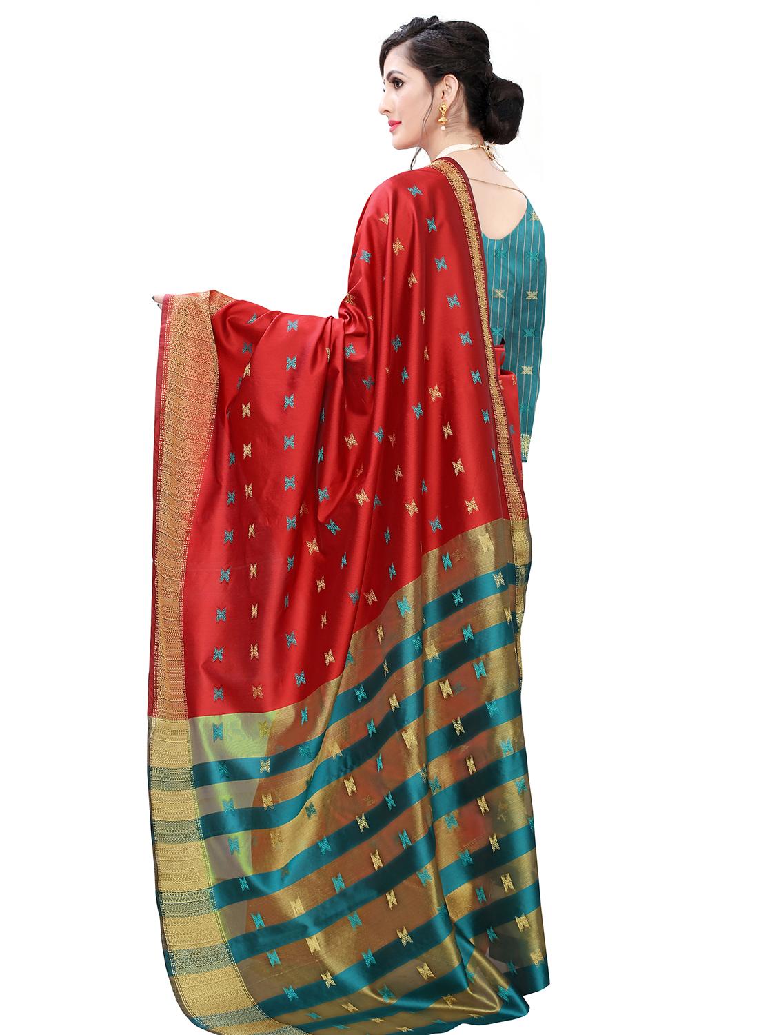 ethnic motifs woven saree with blouse - 17650170 -  Standard Image - 1