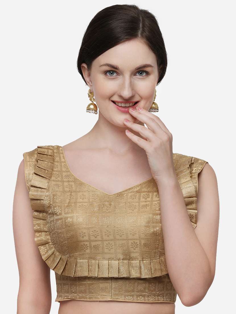 self design brocade blouse