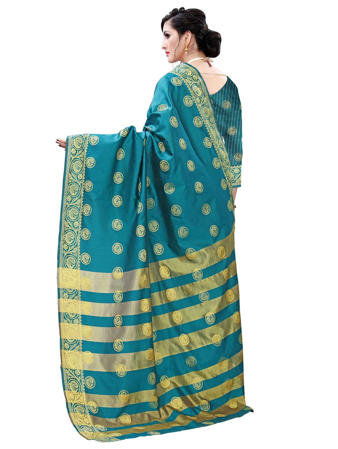 ethnic motifs woven saree with blouse - 17651274 -  Standard Image - 1