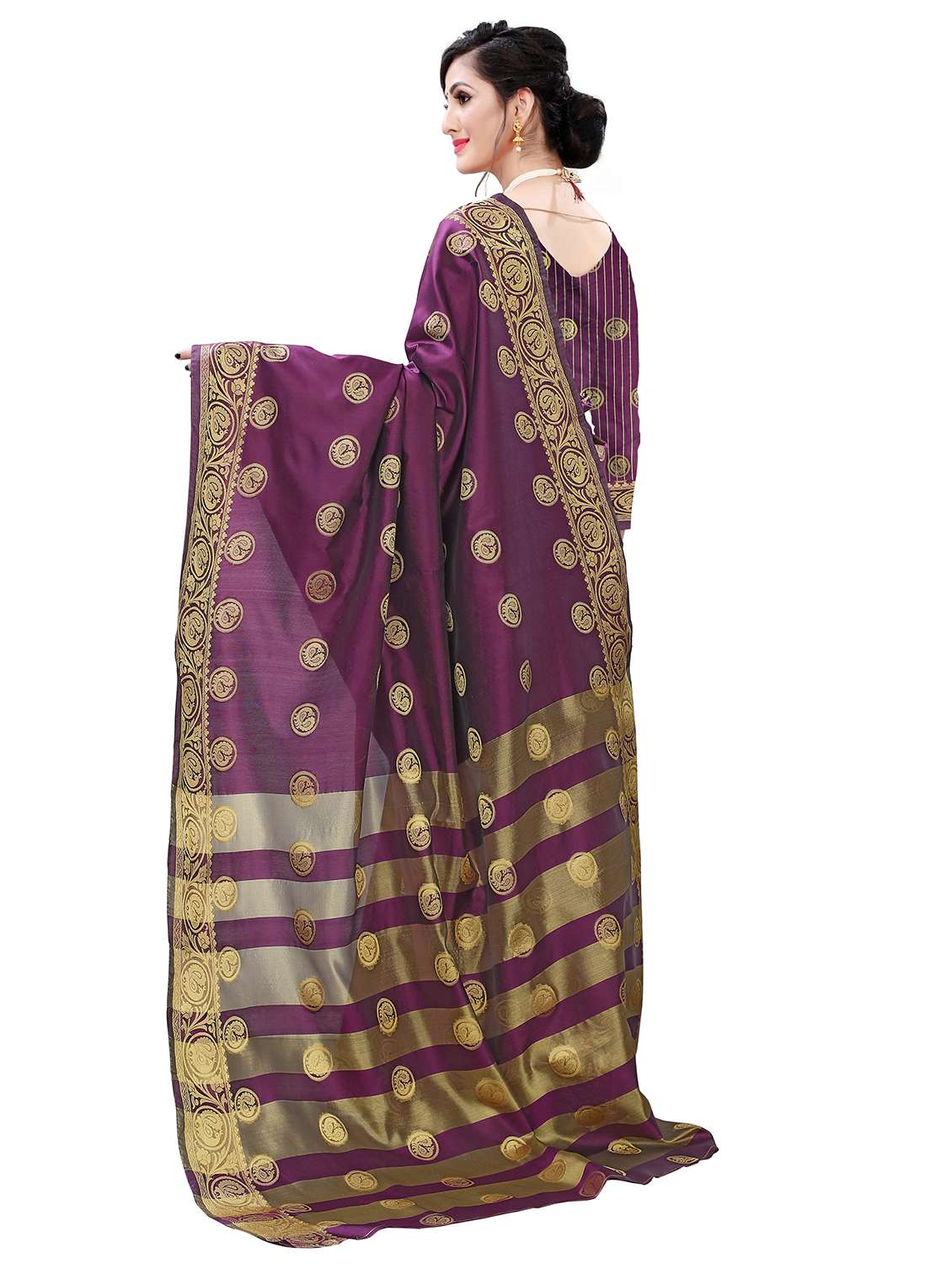 ethnic motifs woven saree with blouse - 17651276 -  Standard Image - 1