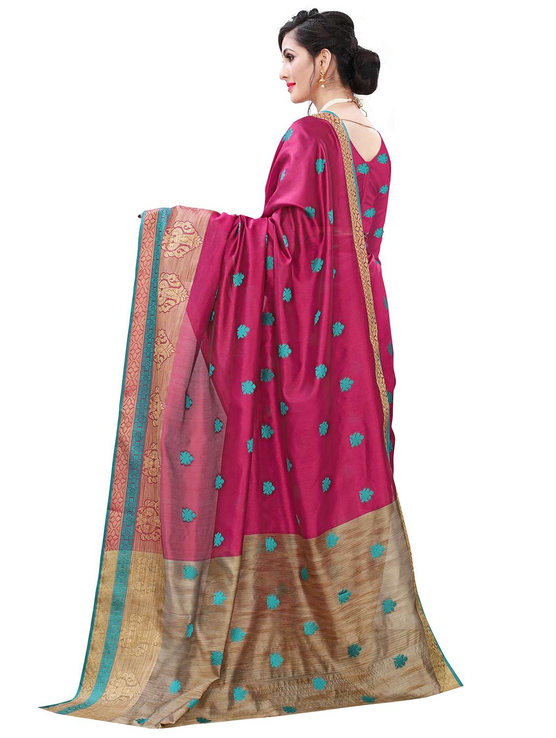ethnic motifs woven saree - 17651292 -  Standard Image - 1