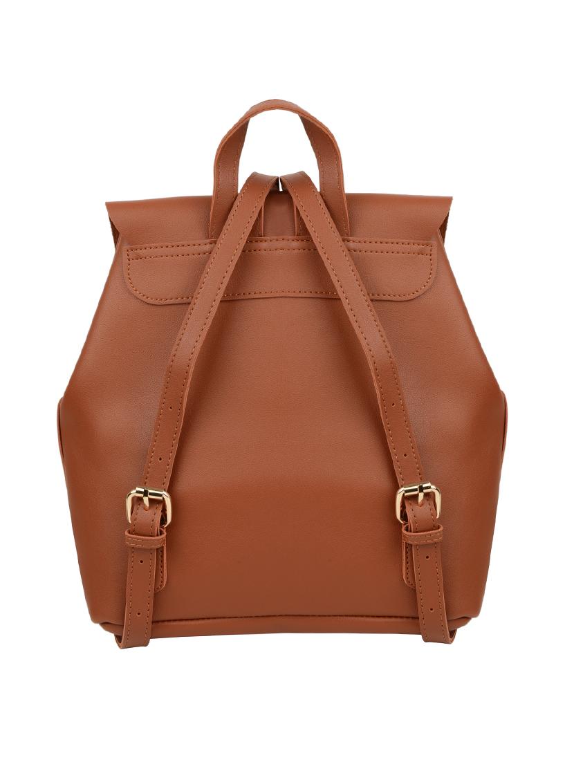 tan leatherette (pu) regular backpack - 17651509 -  Standard Image - 1