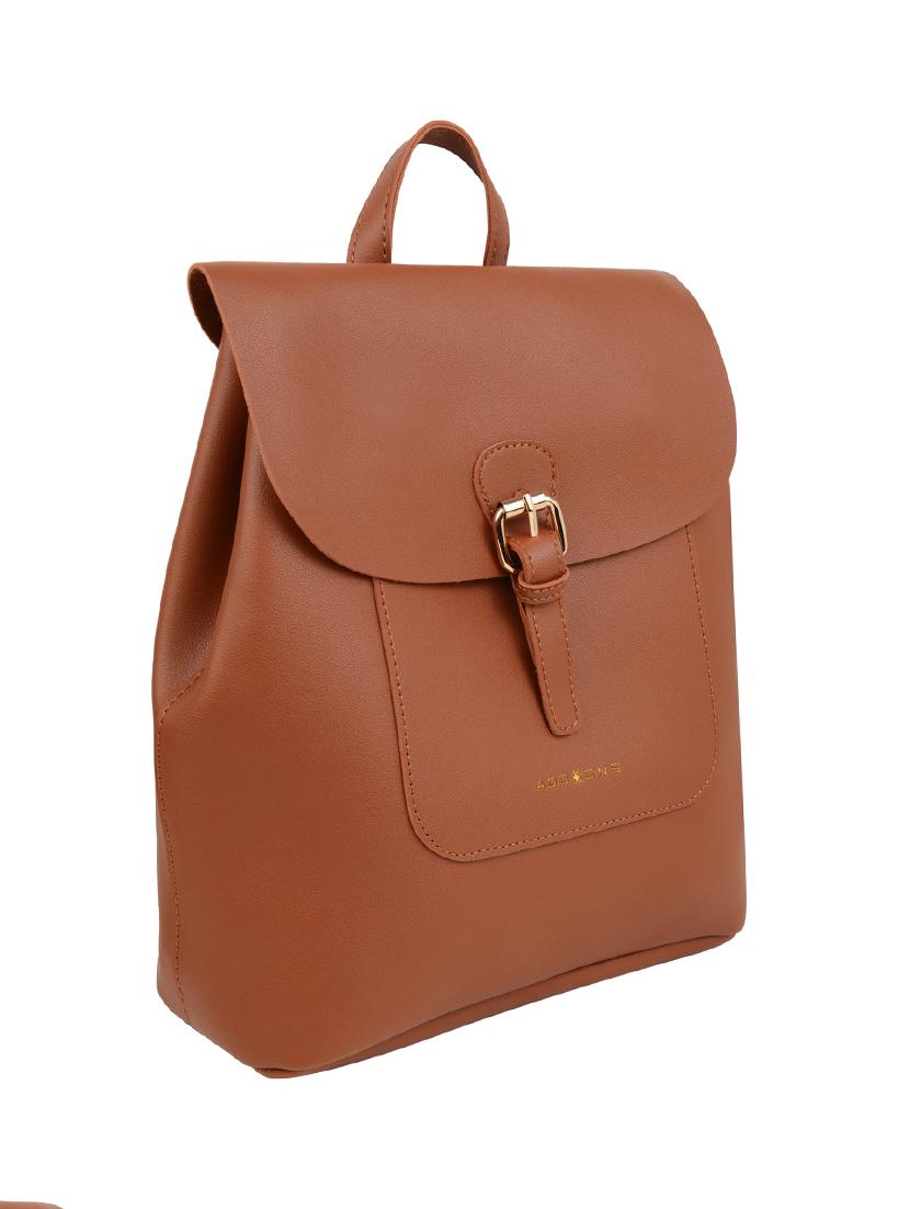 tan leatherette (pu) regular backpack - 17651509 - Standard Image - 4