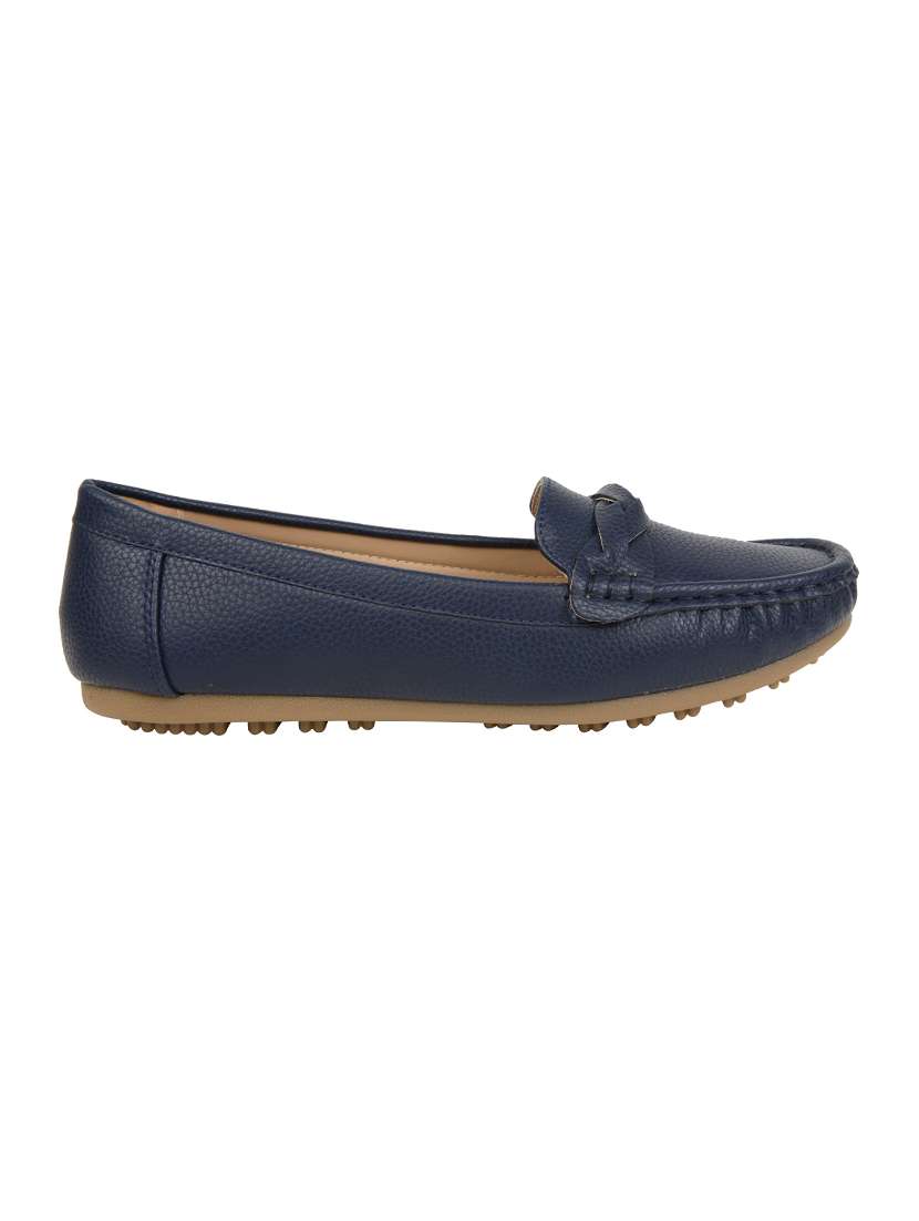 navy pu slip on loafers - 17651531 -  Standard Image - 1