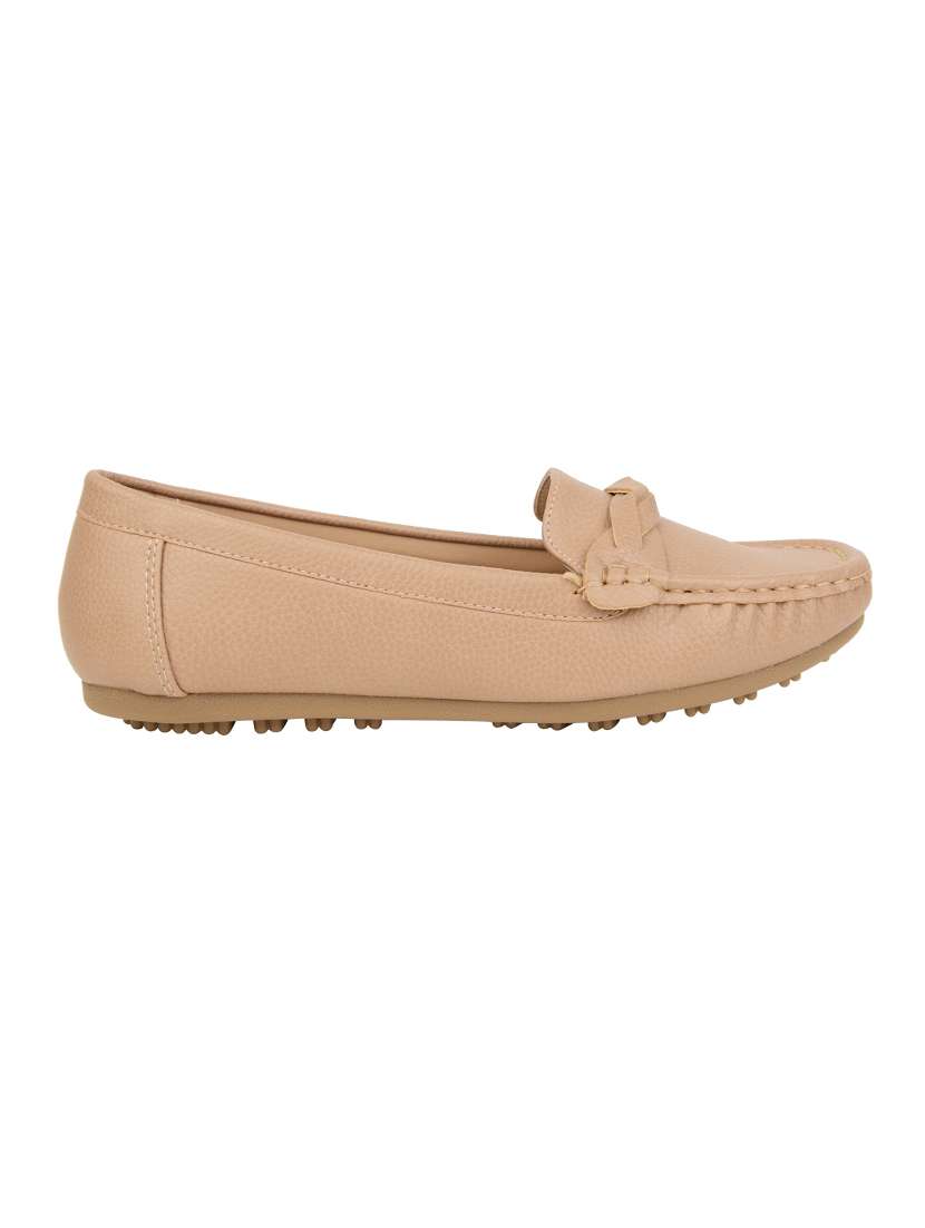 brown pu slip on loafers - 17651532 -  Standard Image - 1