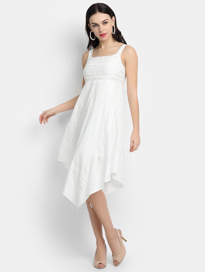 women's asymmetric solid dress