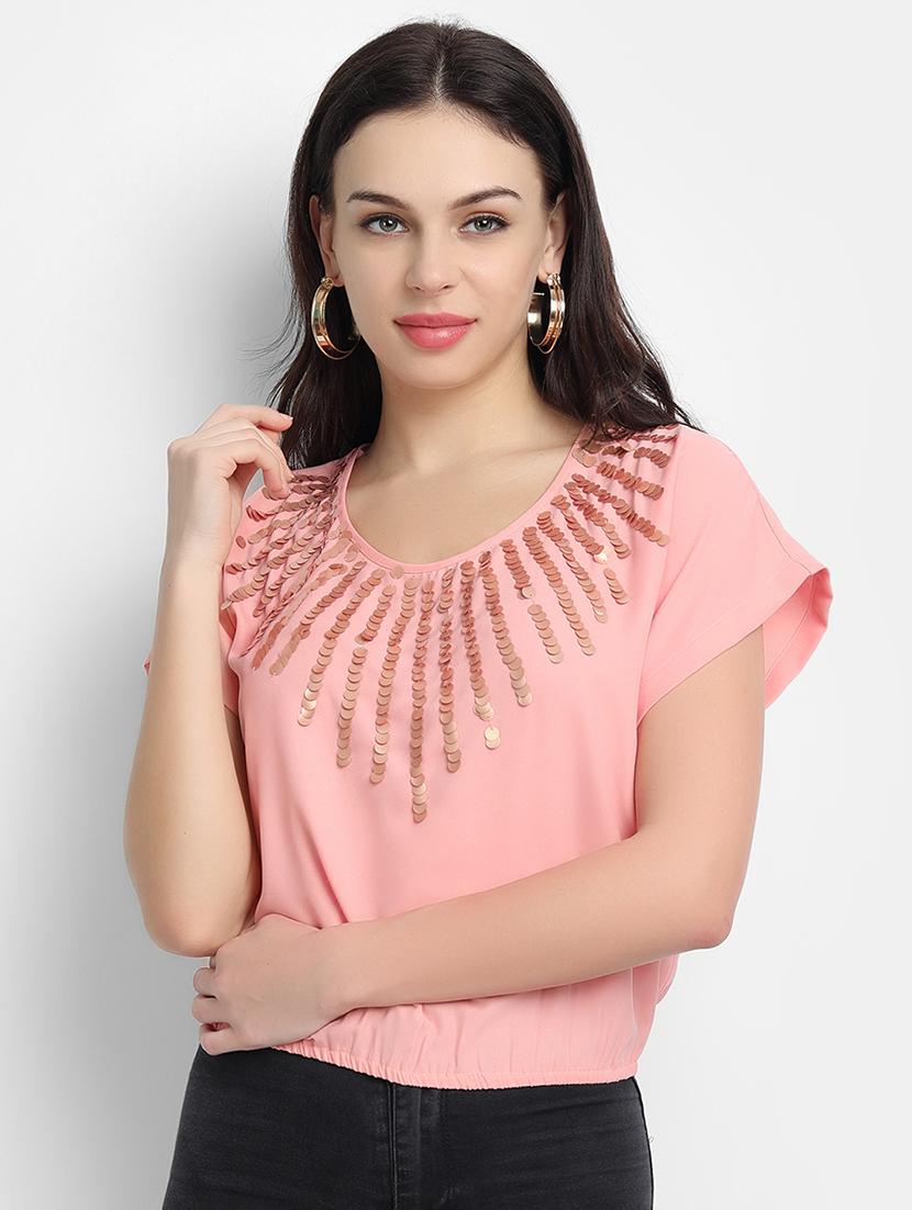 women's straight round neck top - 17651669 -  Zoom Image - 0