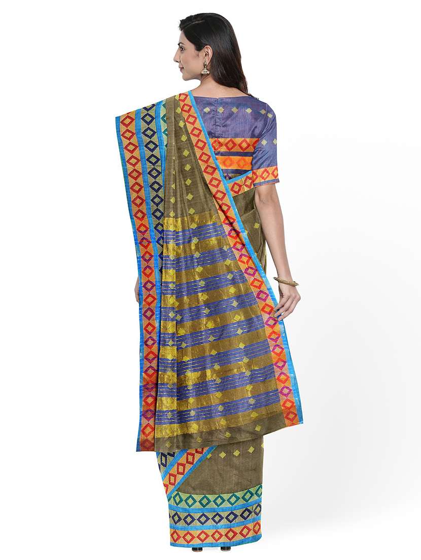 ethnic motifs woven saree with blouse - 17651904 - Standard Image - 1
