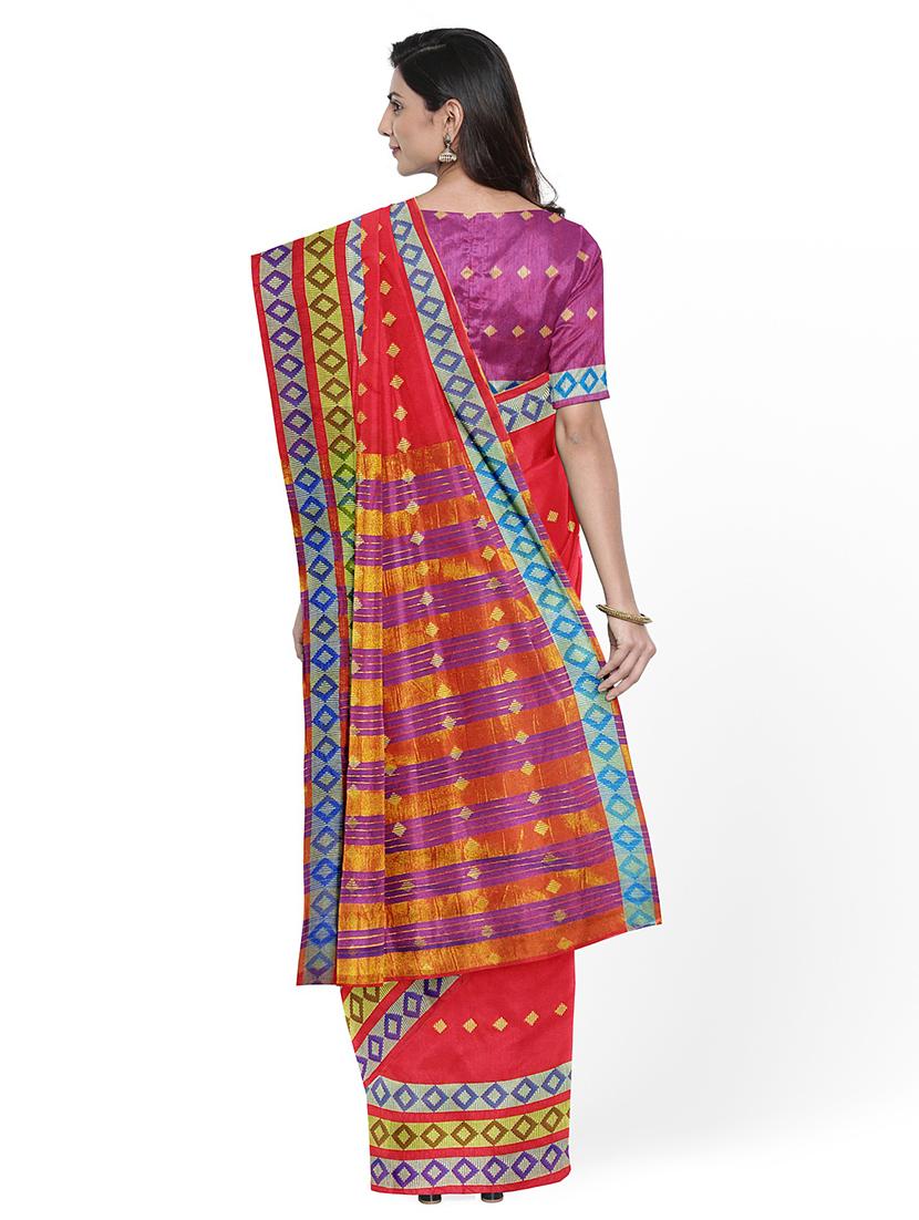 ethnic motifs woven saree - 17651906 - Standard Image - 1