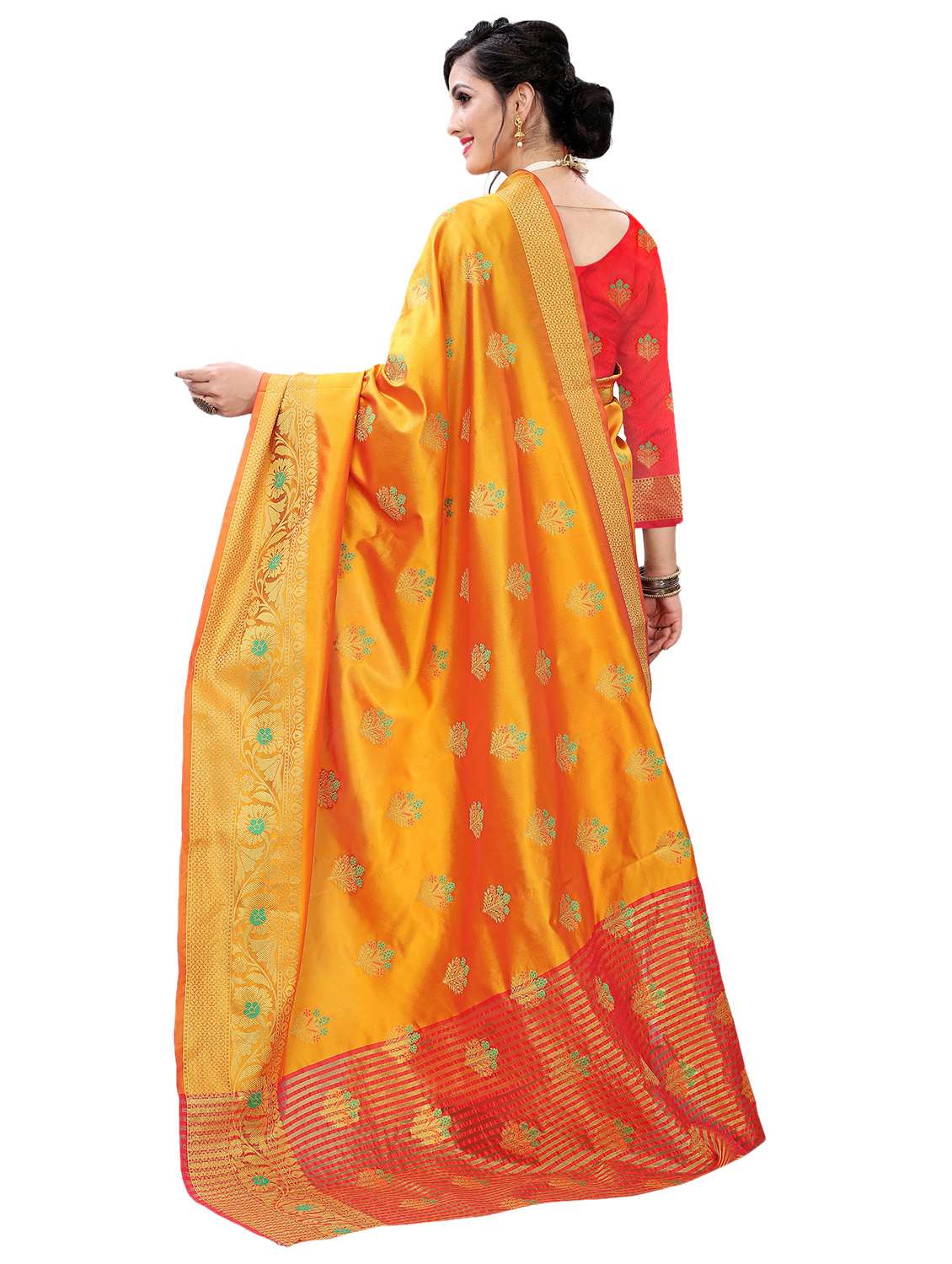 ethnic motifs woven saree with blouse - 17652005 -  Standard Image - 1