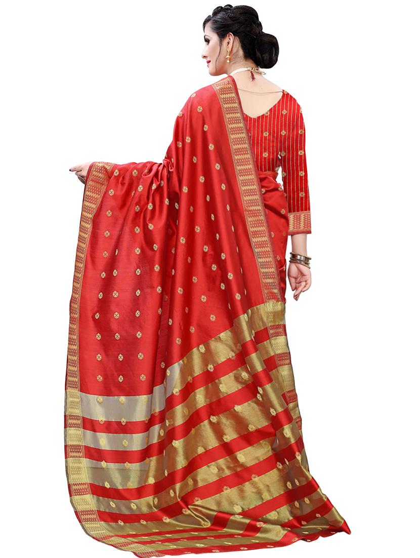 ethnic motifs woven saree with blouse - 17652240 -  Standard Image - 1