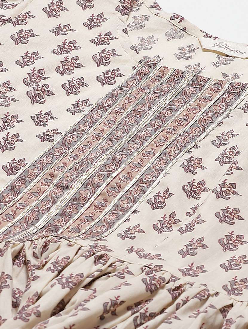 cream cotton kurta sharara  set - 17652246 -  Standard Image - 4