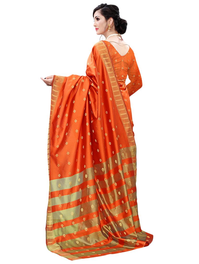 ethnic motifs woven saree with blouse - 17652268 - Standard Image - 1