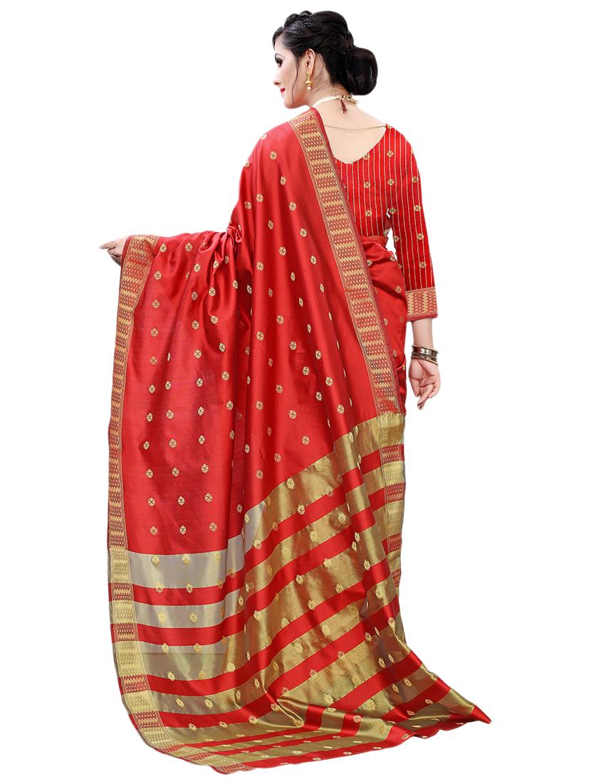 ethnic motifs woven saree with blouse - 17652272 -  Standard Image - 1