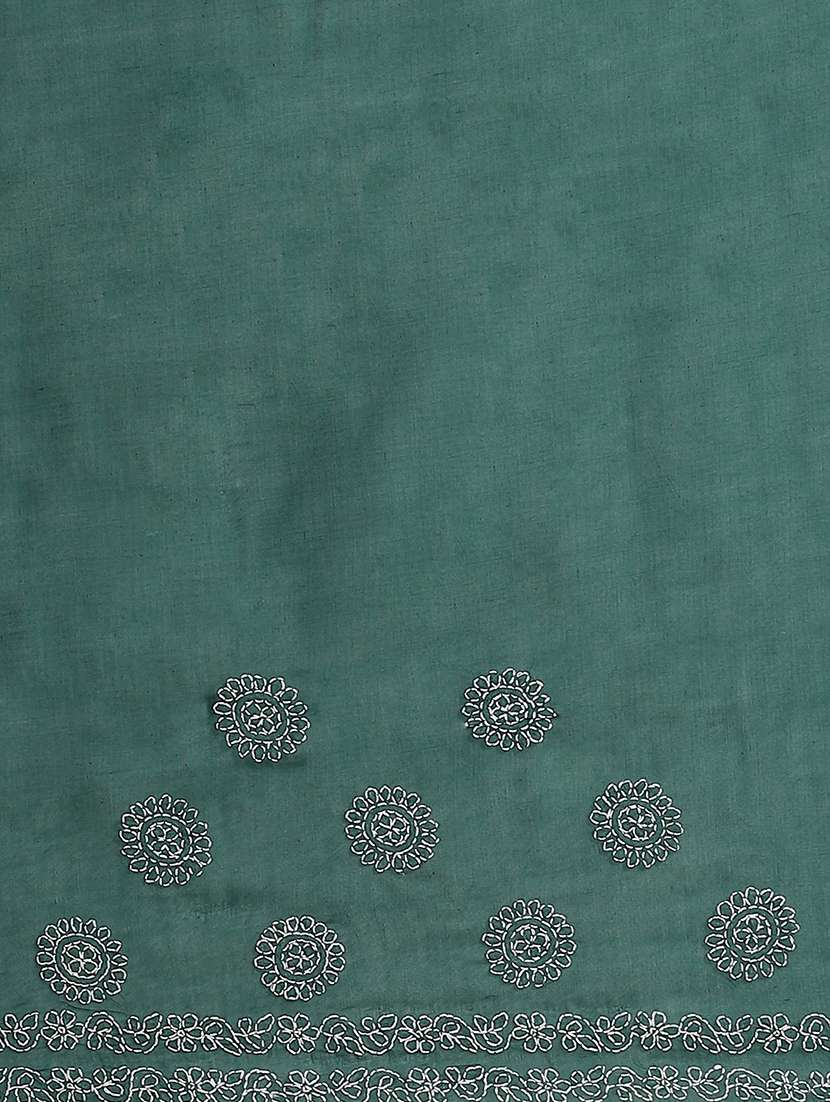 ada hand-embroidered green chikankari saree with blouse - 17652333 -  Standard Image - 4