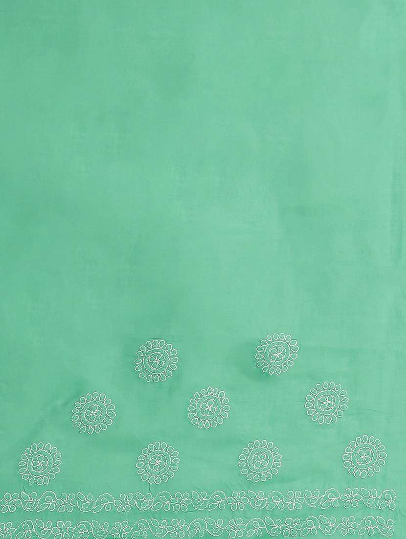 ada hand-embroidered sea green chikankari saree with blouse - 17652336 - Standard Image - 4