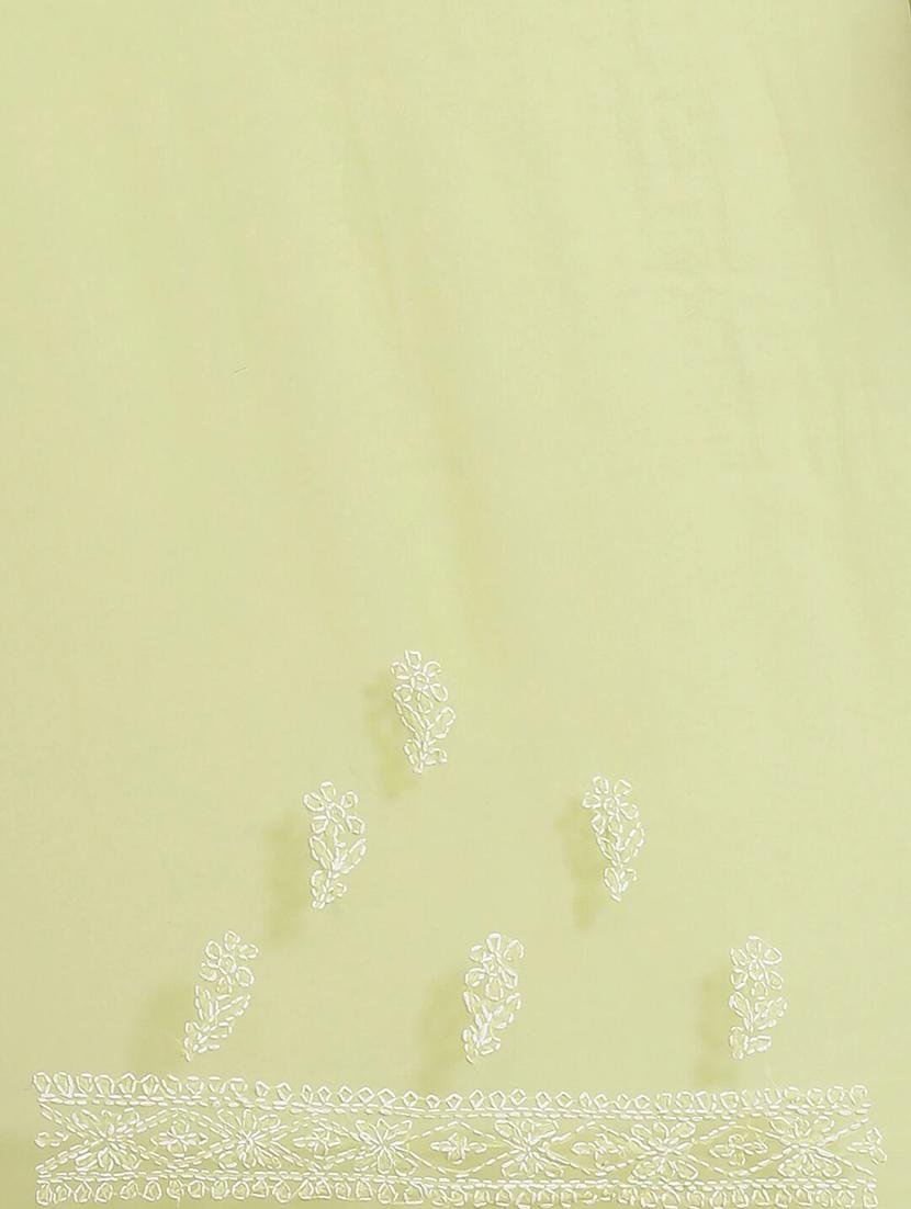 ada hand-embroidered green chikankari saree with blouse - 17652340 - Standard Image - 4