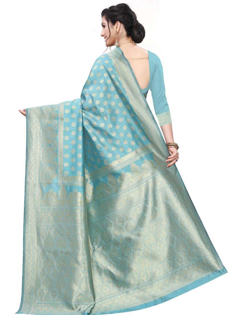 jacquard woven saree with blouse - 17652952 - Standard Image - 1