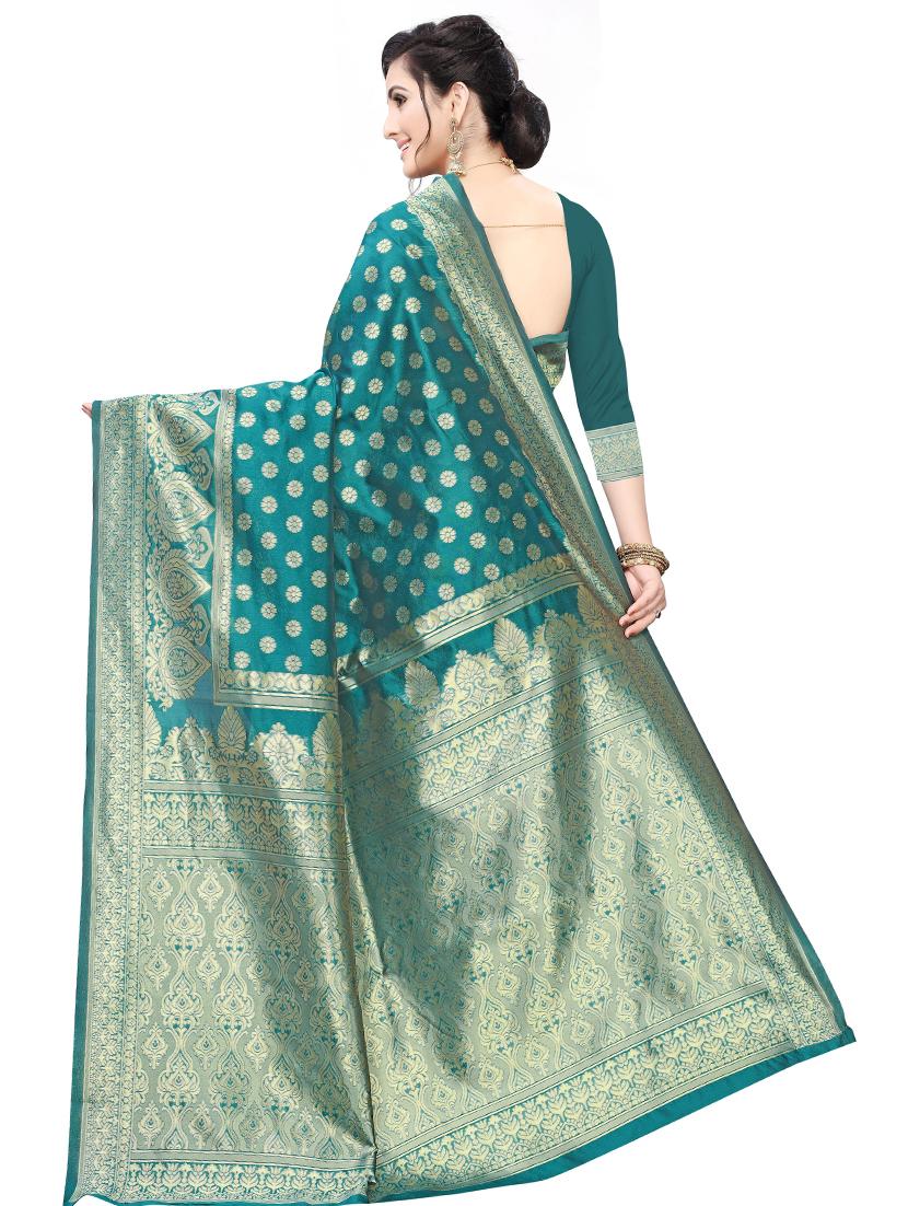 jacquard woven saree with blouse - 17652957 - Standard Image - 1