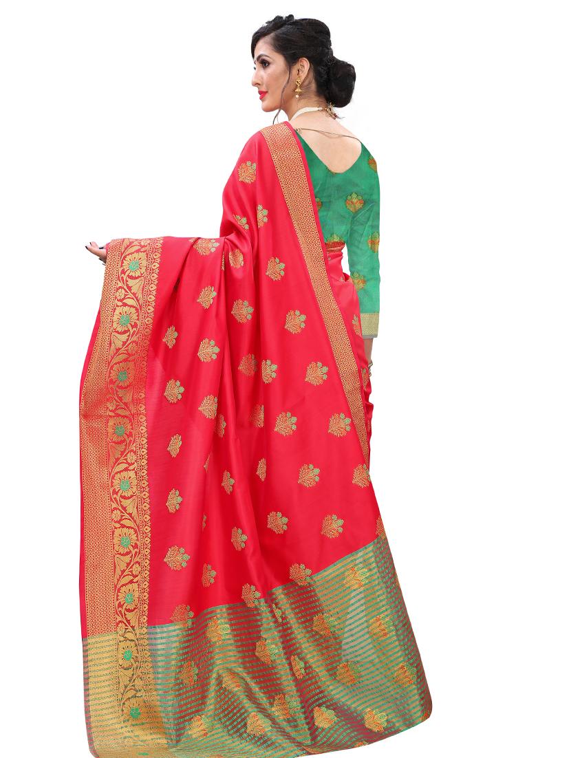 ethnic motifs woven saree with blouse - 17653091 - Standard Image - 1