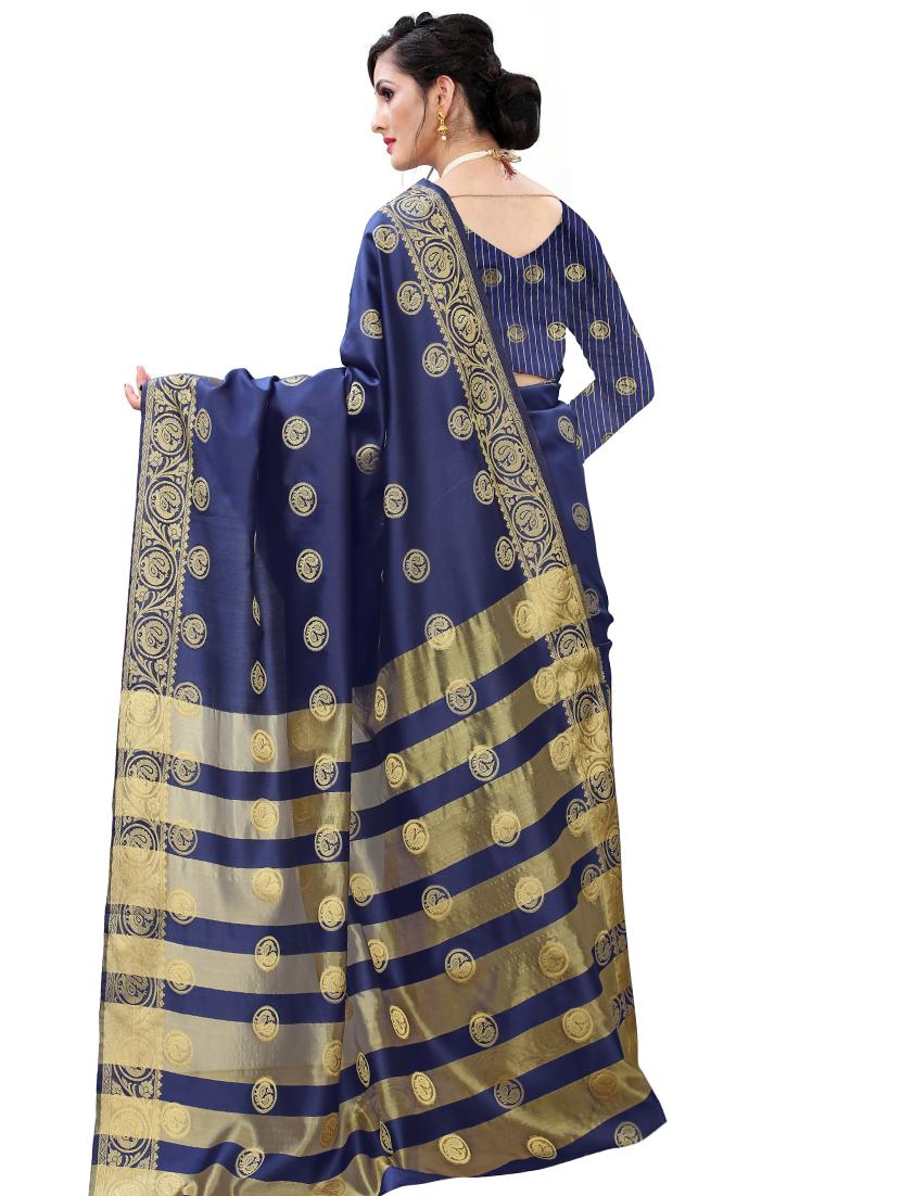 ethnic motifs woven saree with blouse - 17653099 - Standard Image - 1