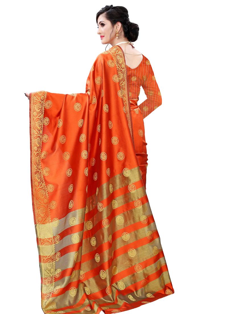 ethnic motifs woven saree with blouse - 17653100 -  Standard Image - 1