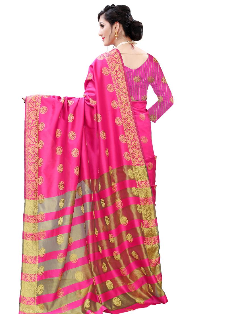 ethnic motifs woven saree with blouse - 17653101 - Standard Image - 1