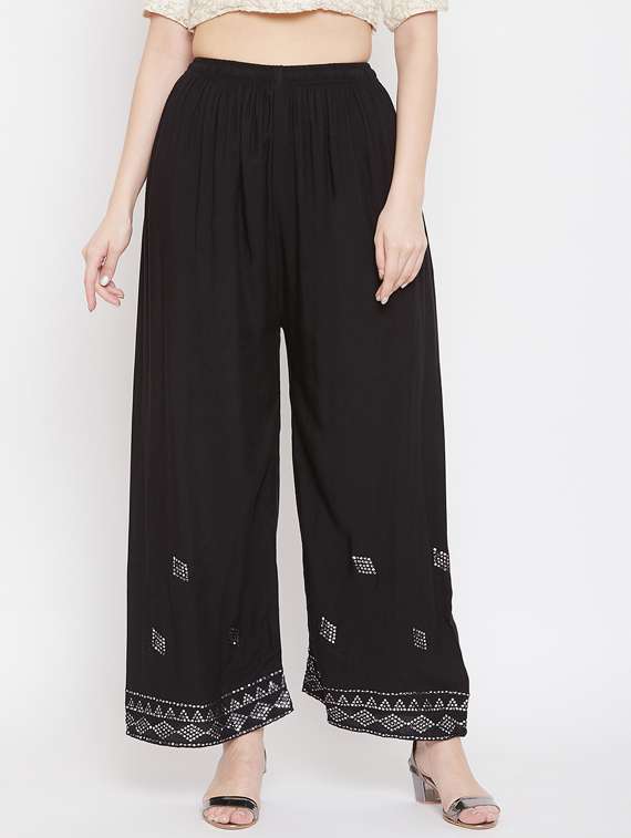black rayon palazzos