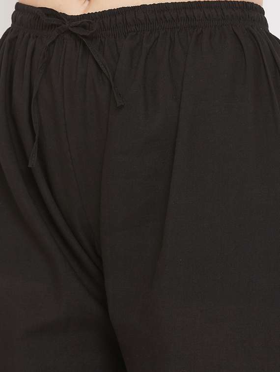 black cotton palazzos - 17653850 -  Standard Image - 4
