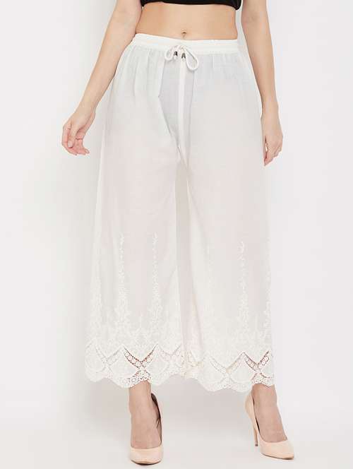 white cotton palazzos - 17653851 -  Standard Image - 0