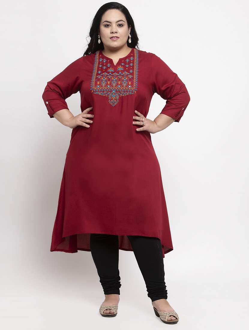 embroidered high-low kurta