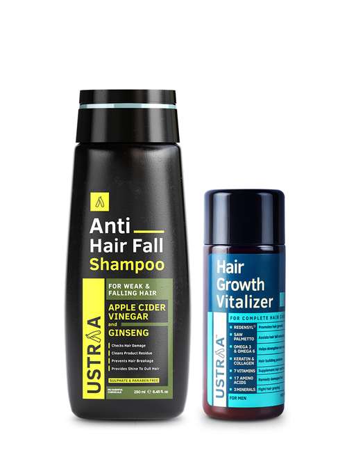 ustraa anti hairfall shampoo - 250ml & hair growth vitalizer - 100ml