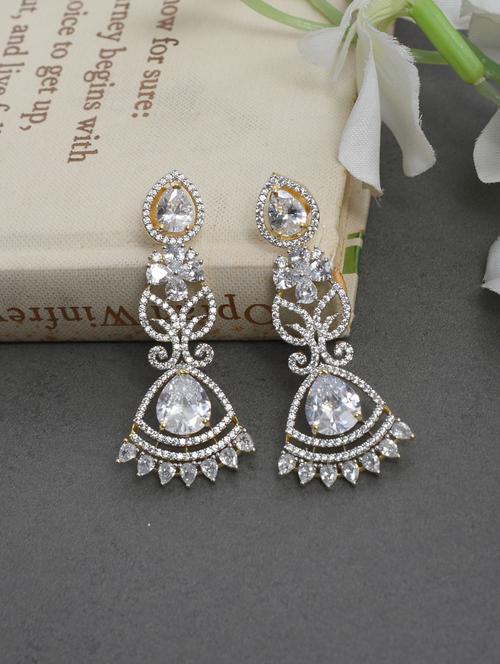 long american diamond dangler earrings - 17655053 -  Standard Image - 0